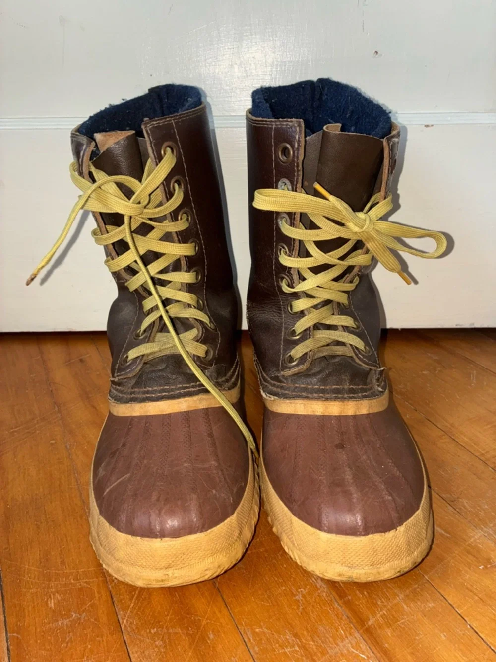 Vintage Sorel Kaufman Eskimo Winter Duck Boots Wool Liner Mens 10.5/11